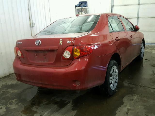 1NXBU4EE3AZ287476 - 2010 TOYOTA COROLLA BA RED photo 4