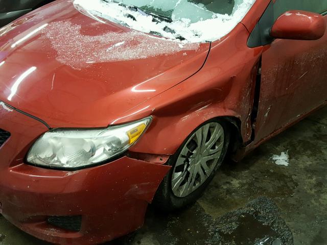 1NXBU4EE3AZ287476 - 2010 TOYOTA COROLLA BA RED photo 9