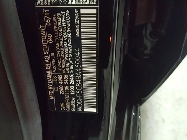 WDDHF5GB4BA460044 - 2011 MERCEDES-BENZ E 350 BLACK photo 10