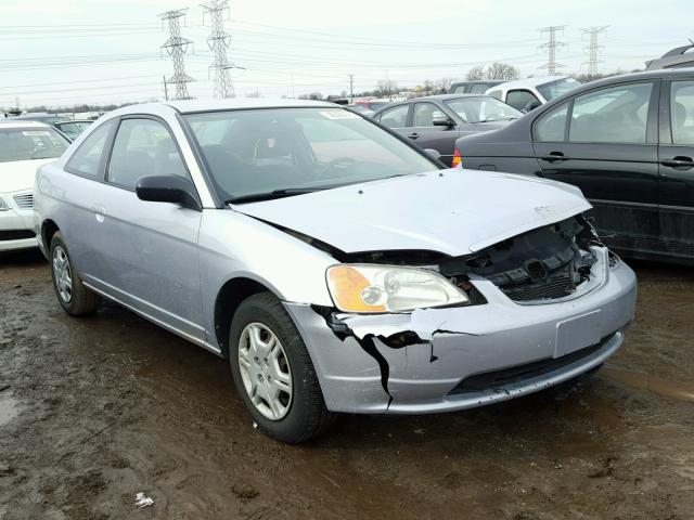 1HGEM22552L054055 - 2002 HONDA CIVIC LX SILVER photo 1