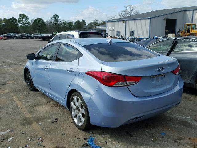 KMHDH4AE6DU754865 - 2013 HYUNDAI ELANTRA GL BLUE photo 3