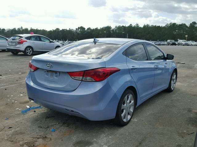 KMHDH4AE6DU754865 - 2013 HYUNDAI ELANTRA GL BLUE photo 4