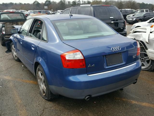 WAULC68E23A144460 - 2003 AUDI A4 1.8T QU BLUE photo 3