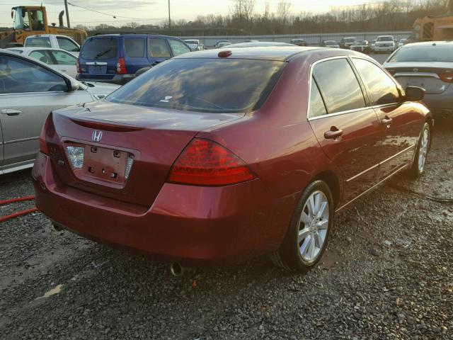 1HGCM66886A010622 - 2006 HONDA ACCORD EX MAROON photo 4