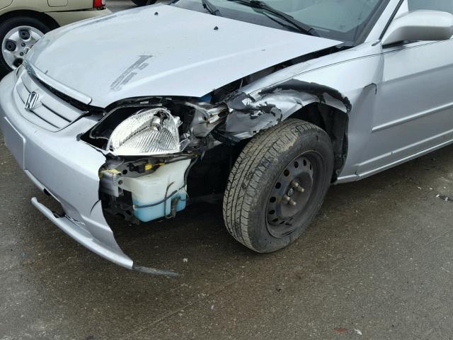 2HGES26731H530347 - 2001 HONDA CIVIC EX ვერცხლისფერი ფოტო 9