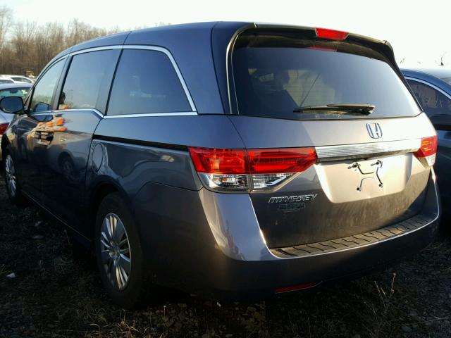 5FNRL5H22FB077626 - 2015 HONDA ODYSSEY LX GRAY photo 3