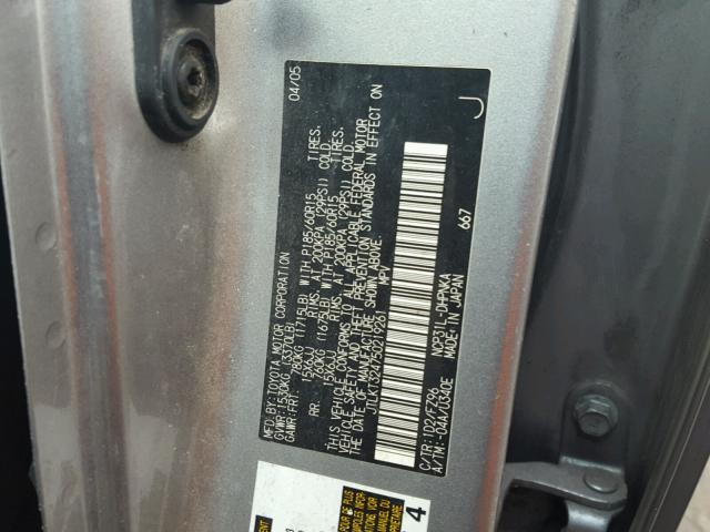 JTLKT324750219261 - 2005 TOYOTA SCION XB 银色 照片 10