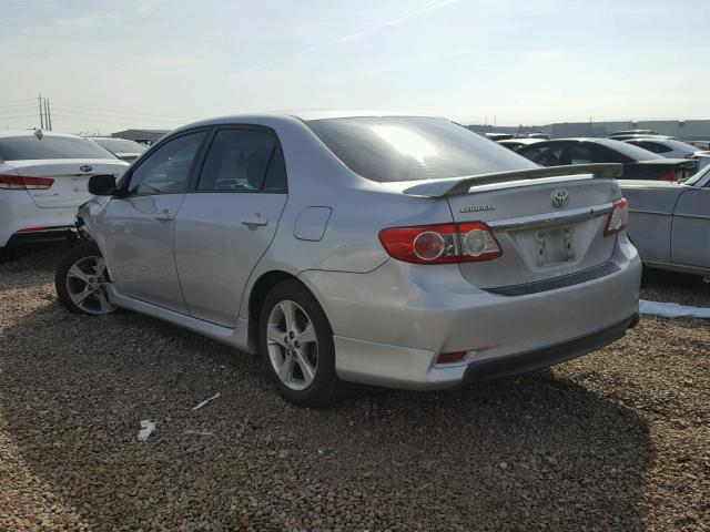 5YFBU4EE7DP188486 - 2013 TOYOTA COROLLA BA SILVER photo 3