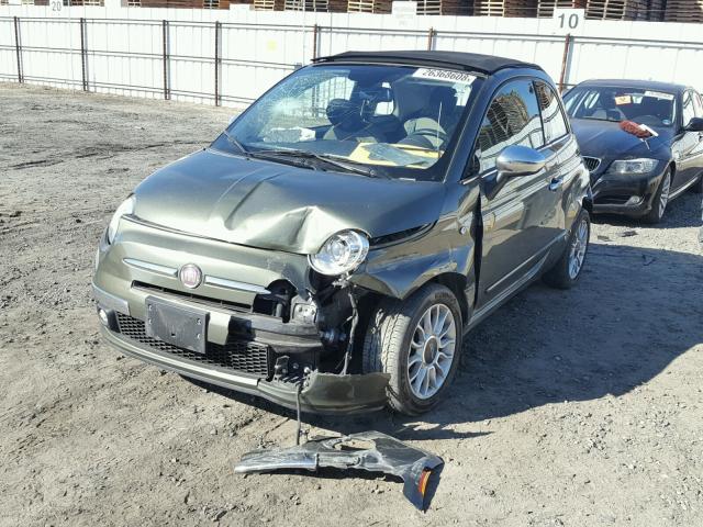 3C3CFFER9CT142591 - 2012 FIAT 500 LOUNGE GREEN photo 2