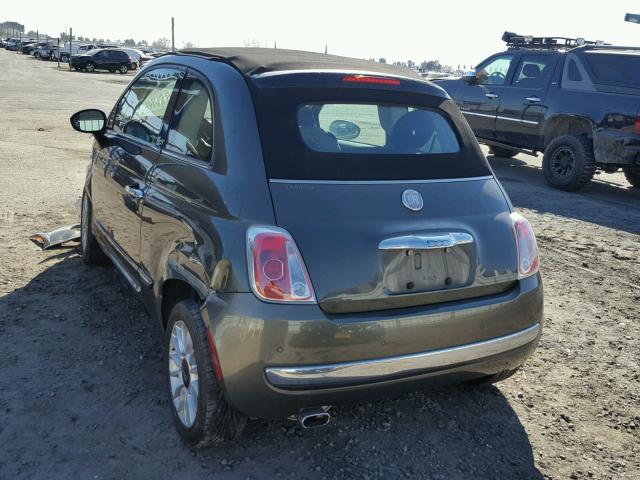 3C3CFFER9CT142591 - 2012 FIAT 500 LOUNGE GREEN photo 3