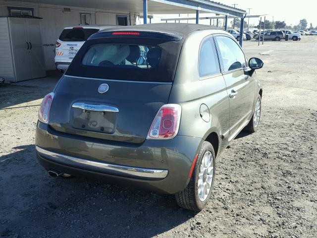 3C3CFFER9CT142591 - 2012 FIAT 500 LOUNGE GREEN photo 4