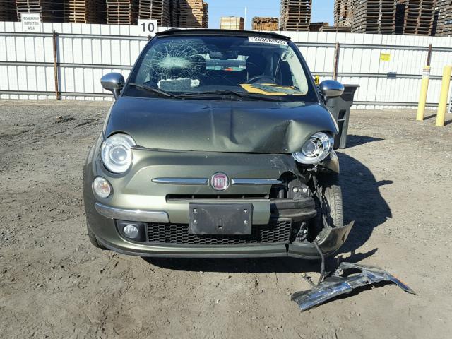 3C3CFFER9CT142591 - 2012 FIAT 500 LOUNGE GREEN photo 9