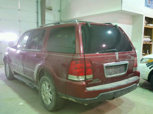 5LMEU88HX4ZJ15007 - 2004 LINCOLN AVIATOR 勃艮第红 照片 3