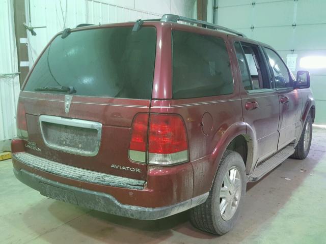 5LMEU88HX4ZJ15007 - 2004 LINCOLN AVIATOR 勃艮第红 照片 4