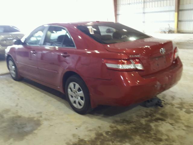 4T4BF3EK2AR065219 - 2010 TOYOTA CAMRY BASE RED photo 3