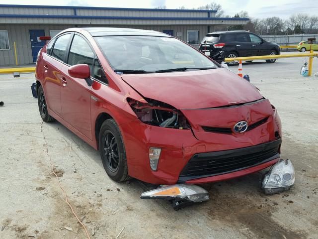 JTDKN3DU5D1719074 - 2013 TOYOTA PRIUS RED photo 1