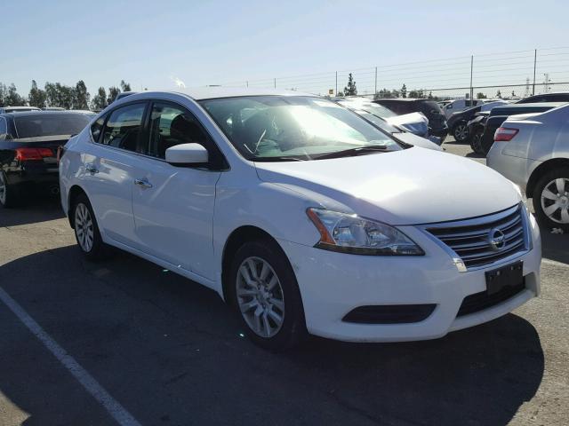 3N1AB7AP4FL678509 - 2015 NISSAN SENTRA S WHITE photo 1