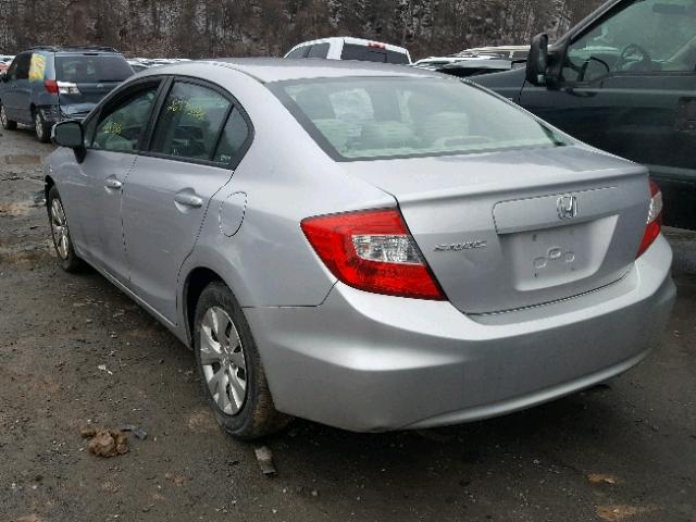 19XFB2F51CE105564 - 2012 HONDA CIVIC LX SILVER photo 3