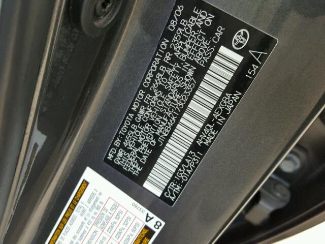 JTNBB46K173023357 - 2007 TOYOTA CAMRY NEW GRAY photo 10