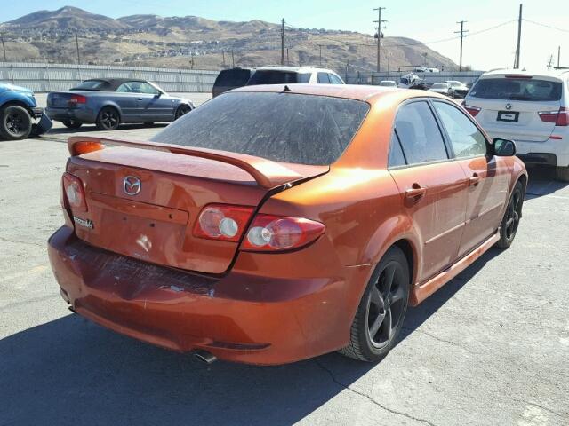 1YVFP80D045N33329 - 2004 MAZDA 6 S ORANGE photo 4