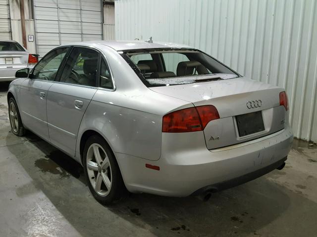 WAUDH78EX7A088639 - 2007 AUDI A4 3.2 QUA SILVER photo 3