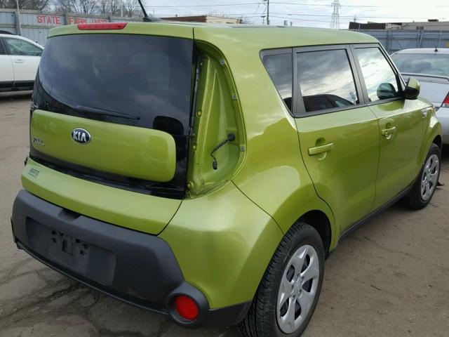 KNDJN2A28E7720680 - 2014 KIA SOUL GREEN photo 4