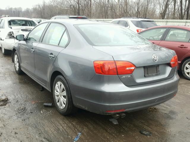 3VW2K7AJ7DM258115 - 2013 VOLKSWAGEN JETTA BASE Մոխրագույն լուսանկար 3