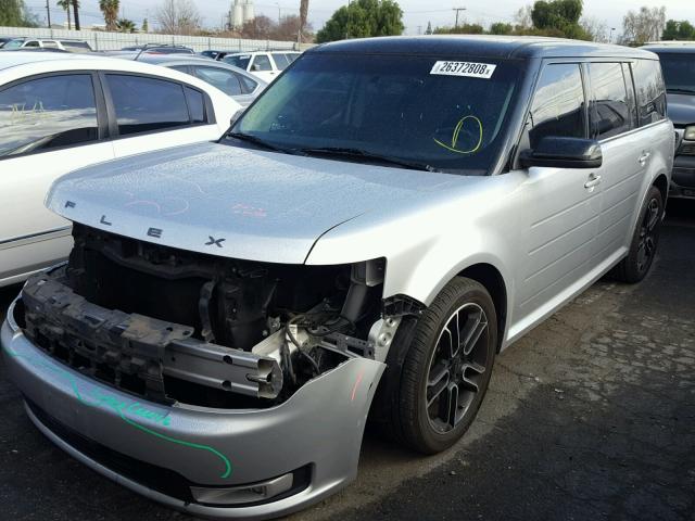 2FMGK5C89EBD41566 - 2014 FORD FLEX SEL SILVER photo 2