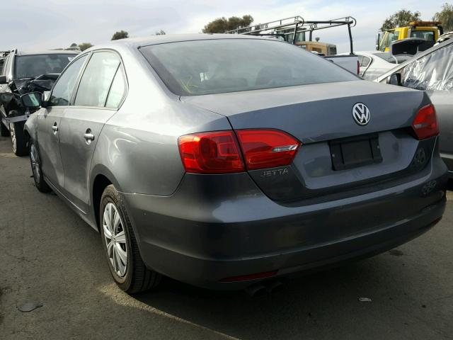 3VW2K7AJ1DM444460 - 2013 VOLKSWAGEN JETTA BASE 灰色 照片 3