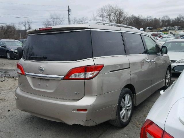 JN8AE2KP4B9008942 - 2011 NISSAN QUEST S BEIGE photo 4