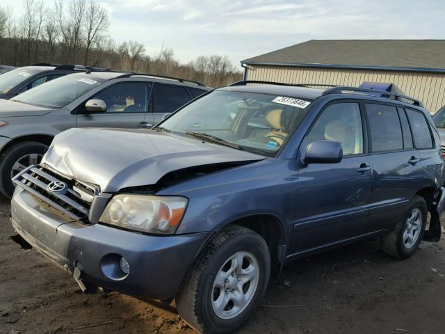 JTEGD21A950113163 - 2005 TOYOTA HIGHLANDER BLUE photo 2