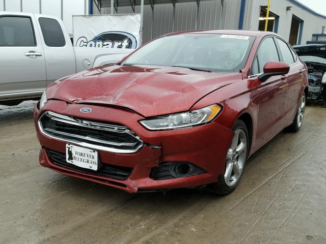 3FA6P0G78GR254600 - 2016 FORD FUSION S RED photo 2