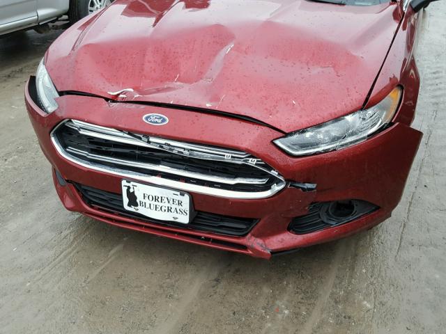 3FA6P0G78GR254600 - 2016 FORD FUSION S RED photo 9