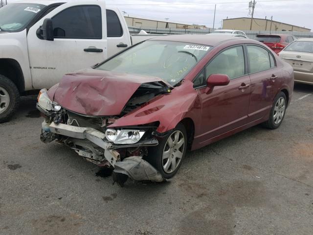 2HGFA16568H529610 - 2008 HONDA CIVIC LX RED photo 2