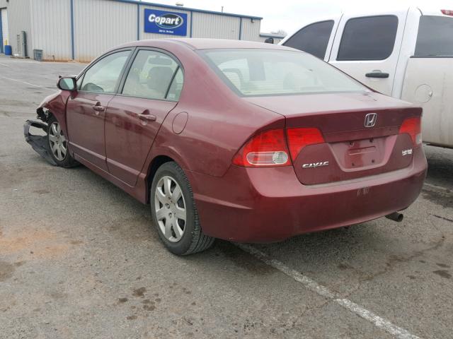 2HGFA16568H529610 - 2008 HONDA CIVIC LX RED photo 3