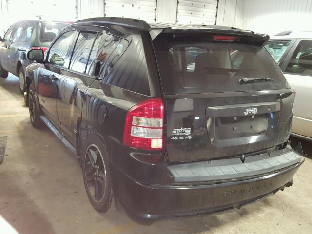 1J8FF47W08D703816 - 2008 JEEP COMPASS SP BLACK photo 3