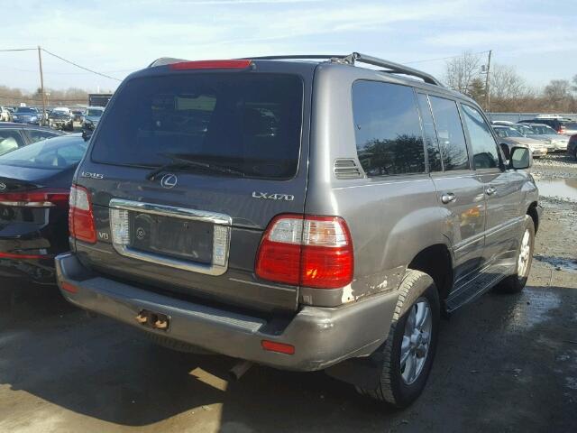 JTJHT00W843548554 - 2004 LEXUS LX 470 GRAY photo 4