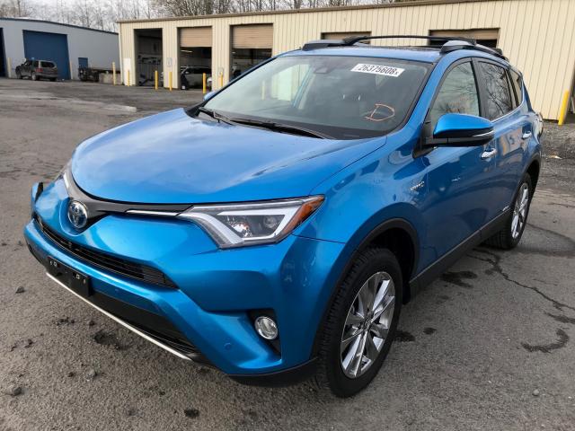 JTMDJREV4HD060763 - 2017 TOYOTA RAV4 HV LI BLUE photo 2