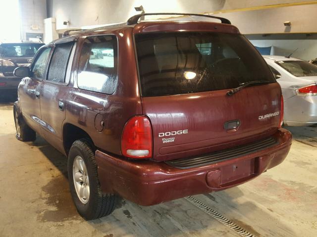 1D4HS38N03F512053 - 2003 DODGE DURANGO SP BURGUNDY photo 3