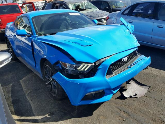 1FA6P8CF2H5277497 - 2017 FORD MUSTANG GT BLUE photo 1