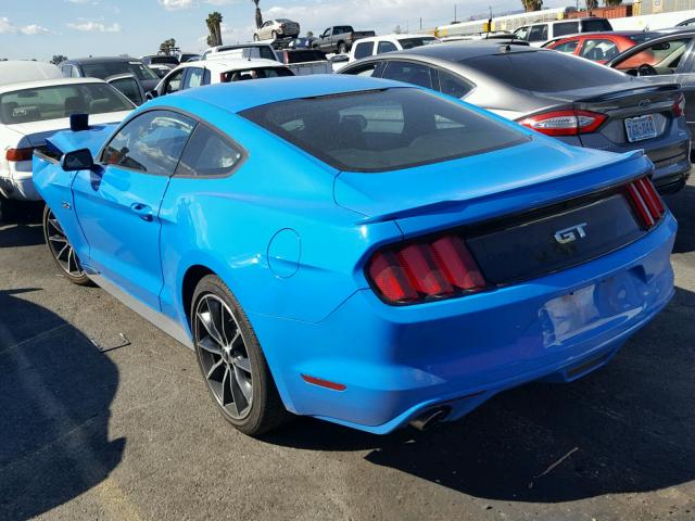 1FA6P8CF2H5277497 - 2017 FORD MUSTANG GT BLUE photo 3