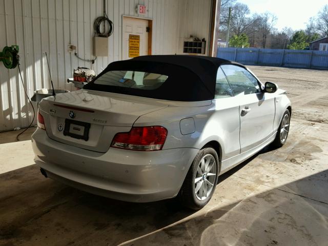 WBAUN1C57BVH83727 - 2011 BMW 128 I SILVER photo 4