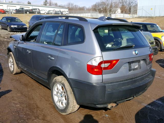 WBXPA73404WC41679 - 2004 BMW X3 2.5I GRAY photo 3