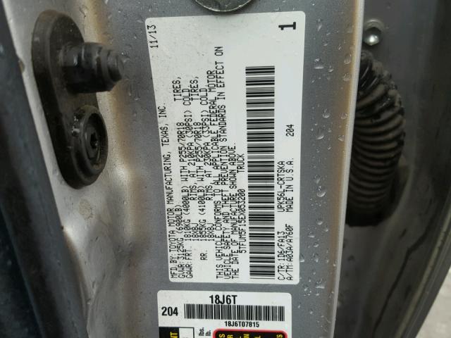 5TFUM5F15EX053200 - 2014 TOYOTA TUNDRA DOU SILVER photo 10