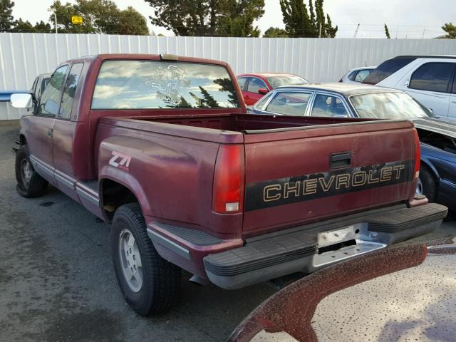 2GCEK19KXP1121045 - 1993 CHEVROLET GMT-400 K1 BURGUNDY photo 3