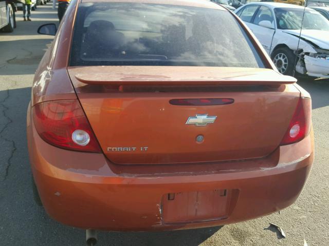 1G1AL55F977119200 - 2007 CHEVROLET COBALT LT ORANGE photo 10