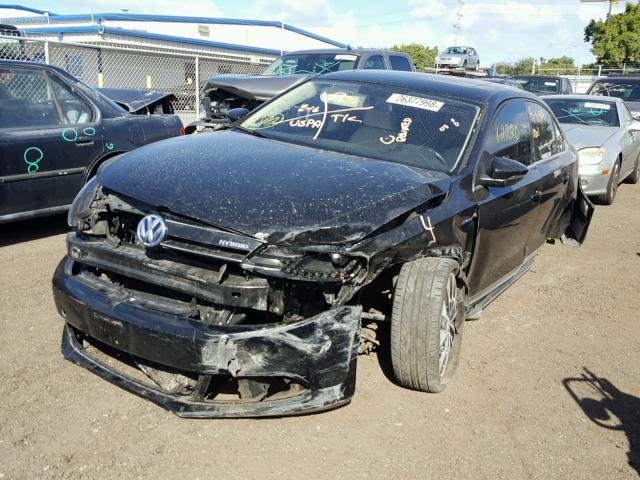 3VW637AJ6DM222821 - 2013 VOLKSWAGEN JETTA HYBR BLACK photo 2