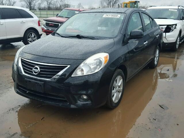 3N1CN7AP4CL801978 - 2012 NISSAN VERSA S BLACK photo 2