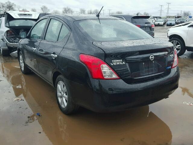 3N1CN7AP4CL801978 - 2012 NISSAN VERSA S BLACK photo 3