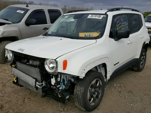 ZACCJBAB0HPF20985 - 2017 JEEP RENEGADE S WHITE photo 2